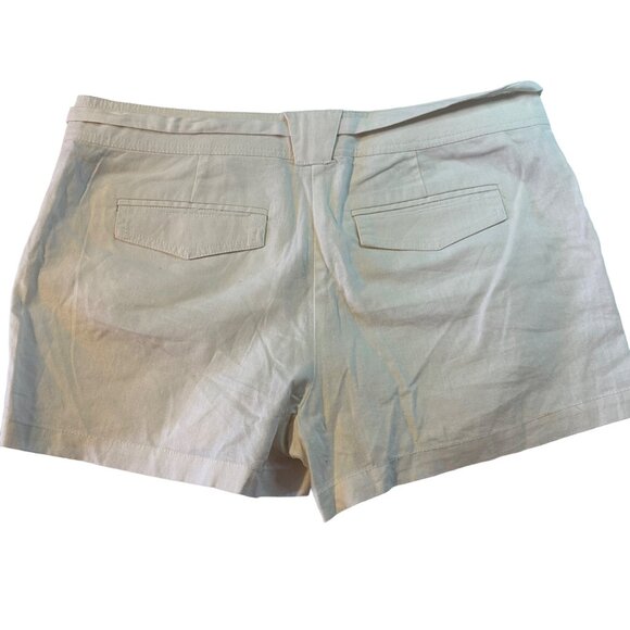 New York and Company NY&Co Womens 14 White Linen Belted 4 Inch Shorts NWT - Picture 8 of 9